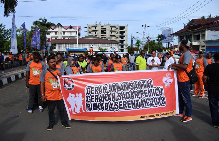 KPU Papua Gelar Gerak Jalan Santai Sadar Pemilu